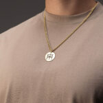 Name Logo Necklace On Circle (Silver) - Image 6