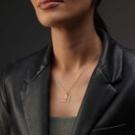 Full Stones Sparkling Name Logo Necklace (14K Gold) - Image 2