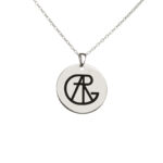 Name Logo Necklace On Circle (Silver) - Image 3