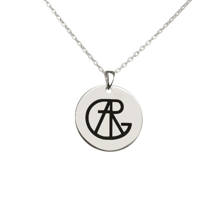 Name Logo Necklace On Circle (Silver) - Image 3