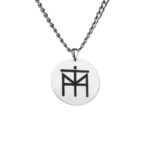 Name Logo Necklace On Circle (Silver) - Image 5