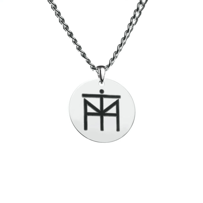 Name Logo Necklace On Circle (Silver) - Image 5