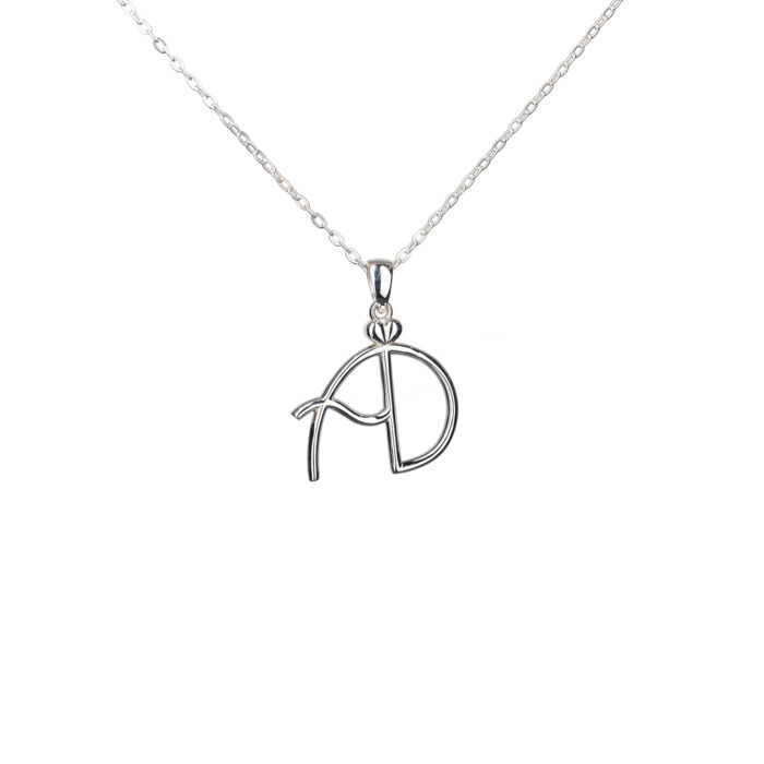 Voluminous Elegance: Name Logo Necklace (Silver) - Image 2