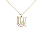 Full Stones Sparkling Name Logo Necklace (Silver) - Image 3