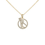 Full Stones Sparkling Name Logo Necklace (14K Gold) - Image 4