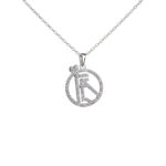 Full Stones Sparkling Name Logo Necklace (Silver) - Image 5