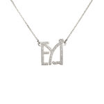 Full Stones Sparkling Name Logo Necklace (Silver) - Image 7