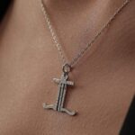 Full Stones Sparkling Name Logo Necklace (Silver) - Image 2