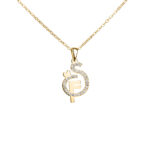 Single Letter Stones Sparkling Name Logo Necklace (Silver) - Image 3
